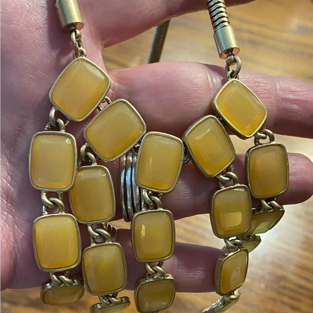 Talbots Bib Statement Necklace yellow cascading serpentine necklace